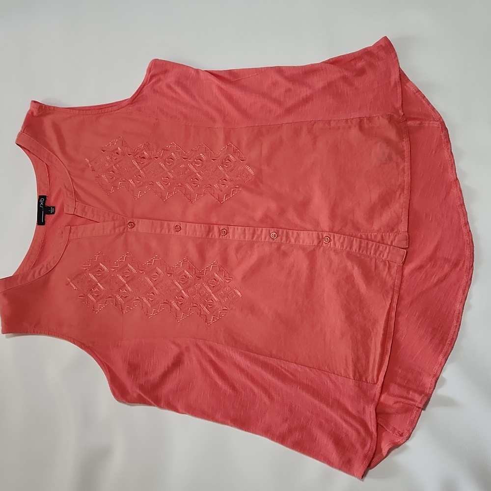Women's rxb Coral Button Up Top